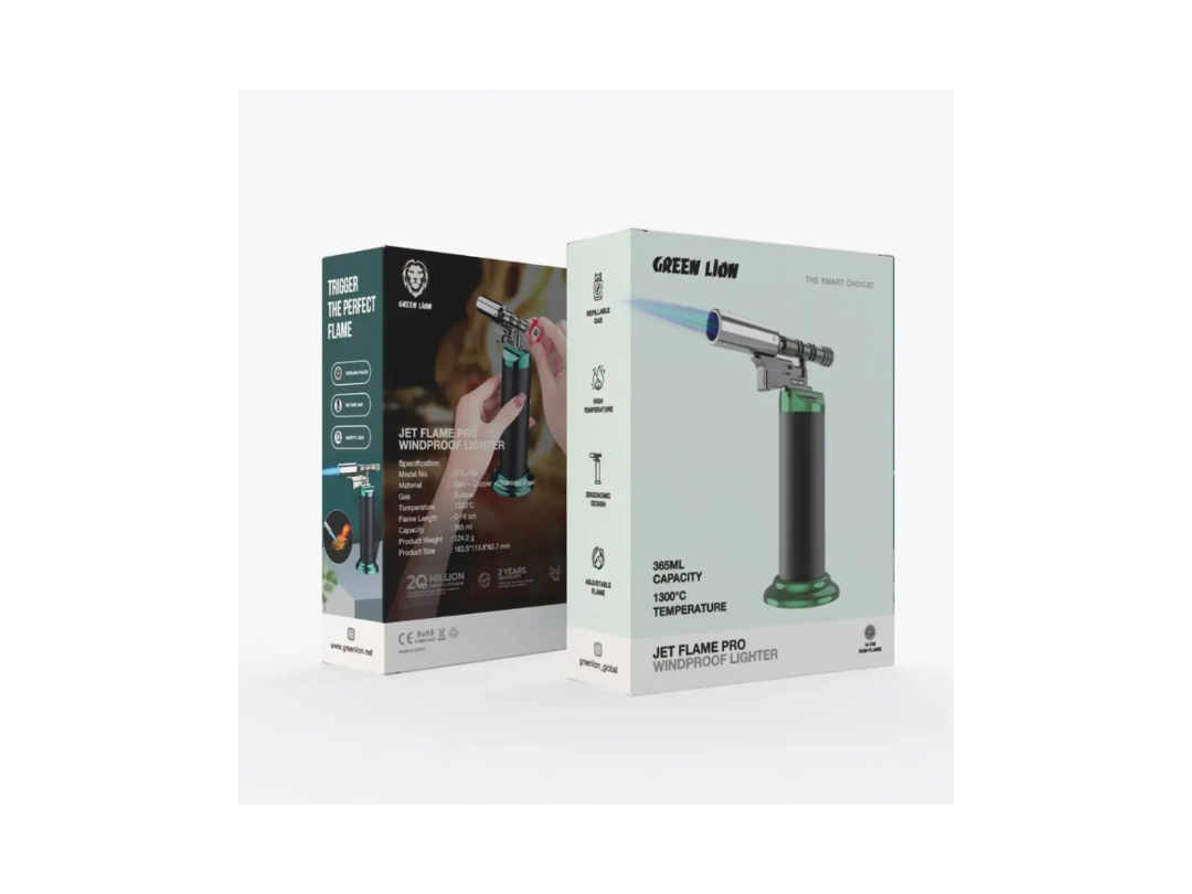 ولاعة Green Lion Jet Flame Pro القابلة لإعادة التعبئة والمقاومة للرياح للاستخدام في الأماكن الخارجية/الداخلية ولاعة Green Lion Jet Flame Pro القابلة لإعادة التعبئة والمقاومة للرياح للاستخدام في الأماكن الخارجية/الداخلية